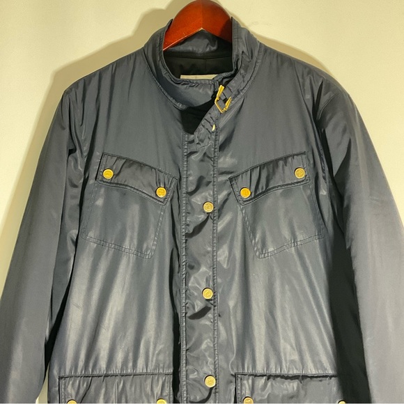 Doncaster 50/50 Down/Feather Fill Navy Gold Hardware Full Zip Pockets Coat Sz 8 - Picture 8 of 16